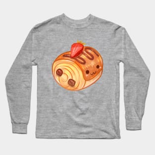 Cute Chocolate Croissant (Pan Au Chocolat) Long Sleeve T-Shirt